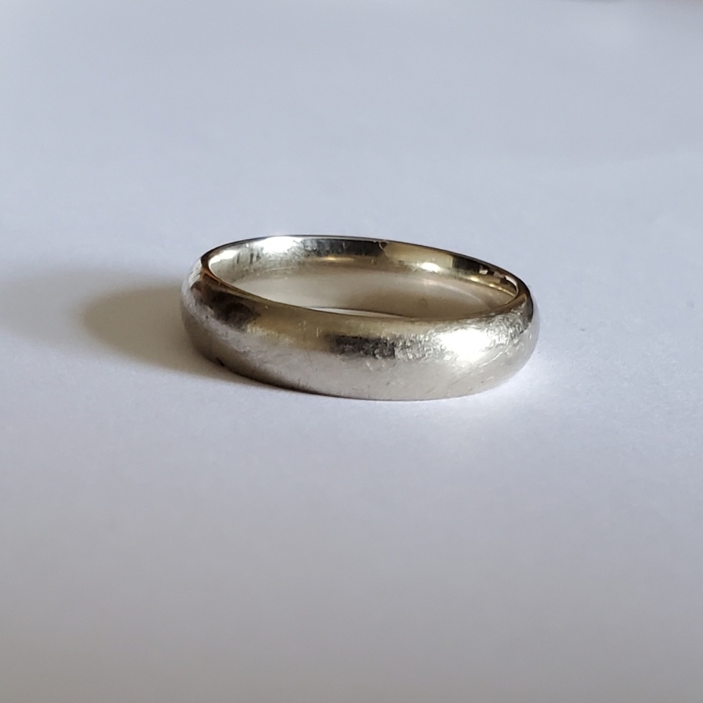 14k Wedding Band Ring White Gold Comfort Fit Size 6.25
